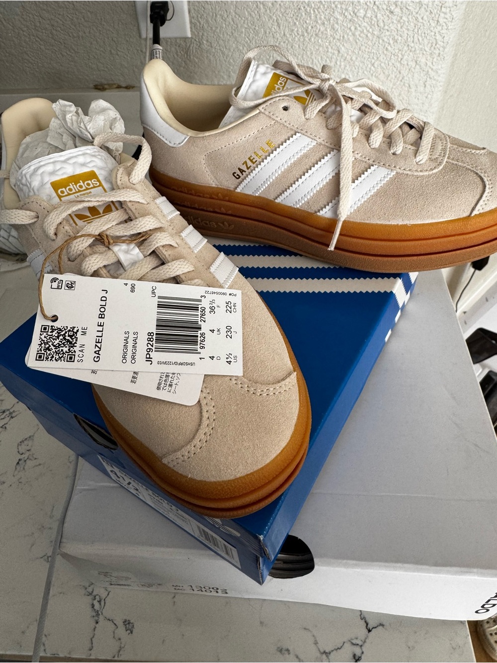 adidas Beige Suede Platform Sneakers